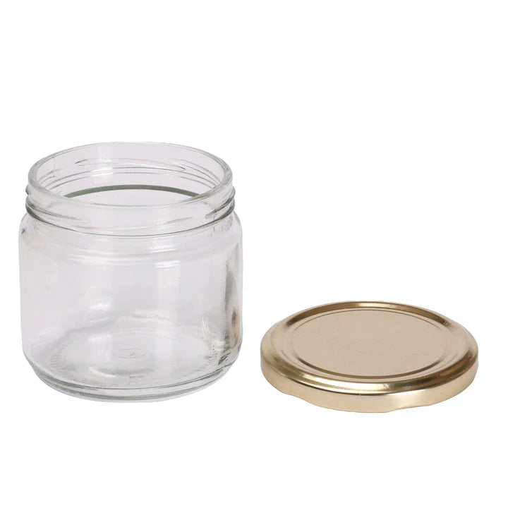 Glass Candle Jars 225 ML Crame Glass Jar 6pcs
