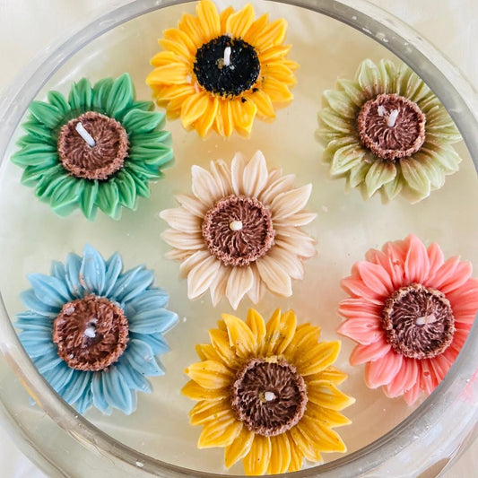 Floating sunflower candle